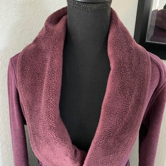 UGG Duffield Fleece Belted Robe Burgundy Wine XS - Picture 6 of 13